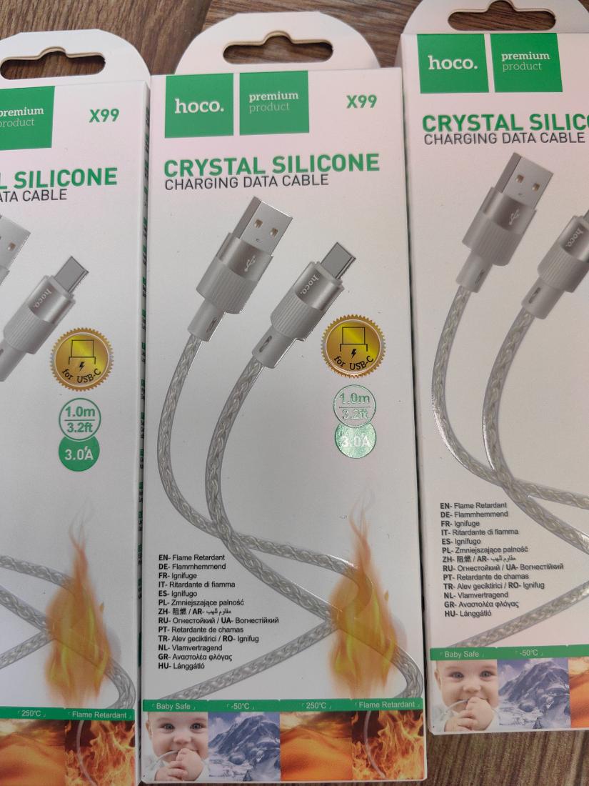 Кабель BOROFONE X99, BX117, силикон прозрачный, TypeC USB, 1m, 3A